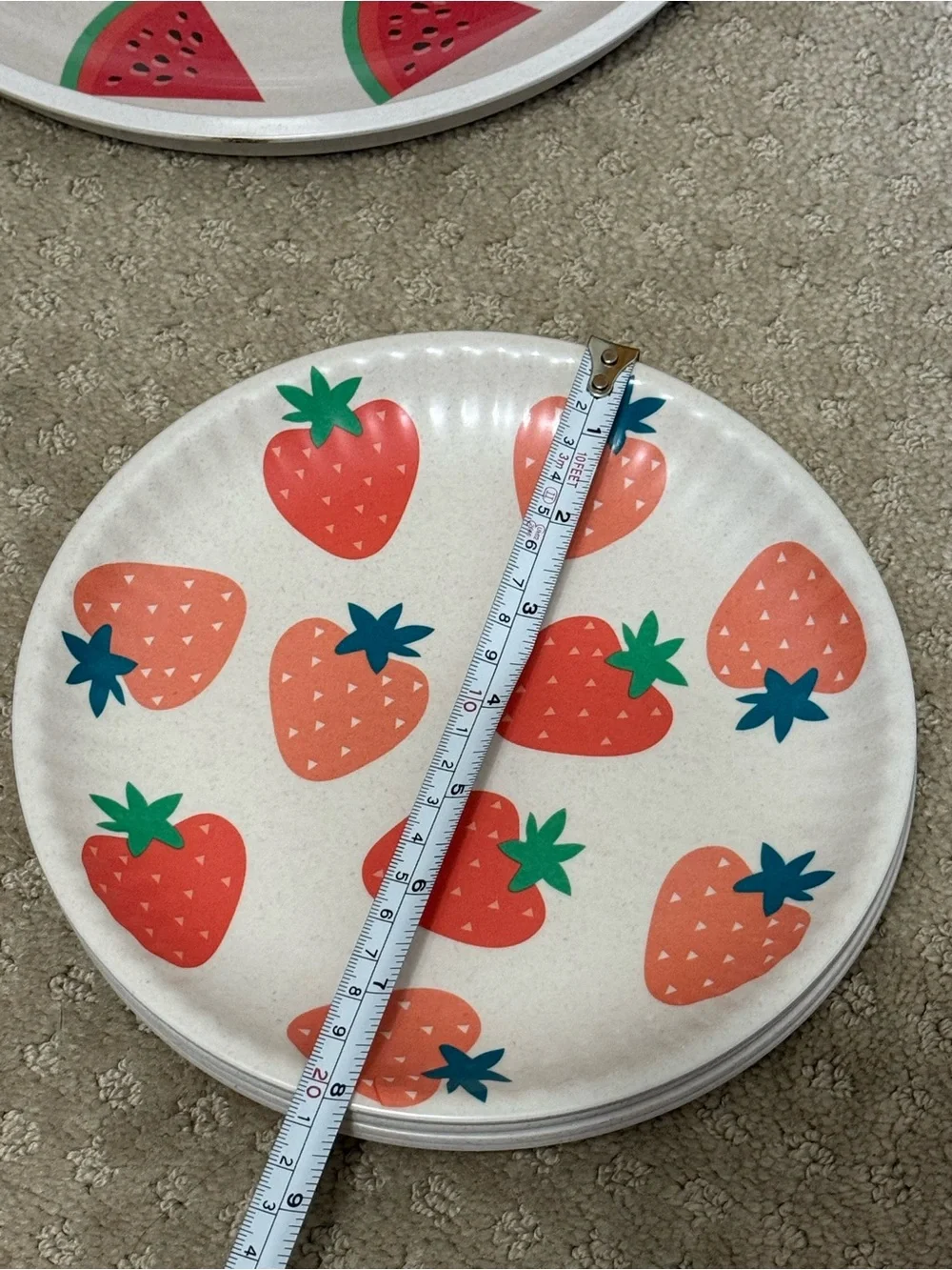 Set of Melamine Plates, Cake Dome, & Cutting Board - perfect for outdoor dining!